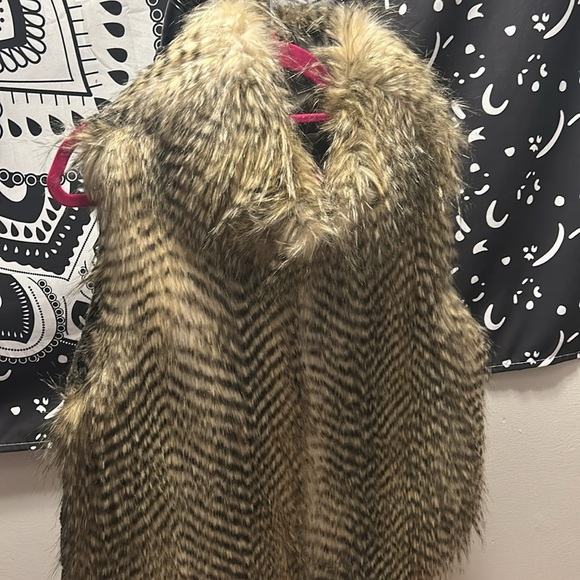Faux Fur Vest in Black and Brown - Picture 2 of 15